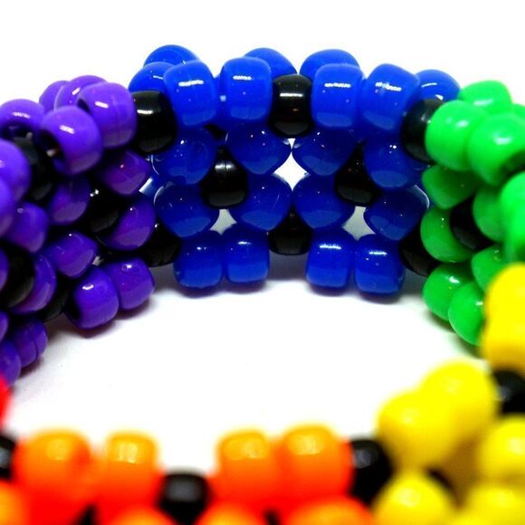 Rainbow Spider UFO 3D Cuff Kandi Bracelet - Picture 5 of 6